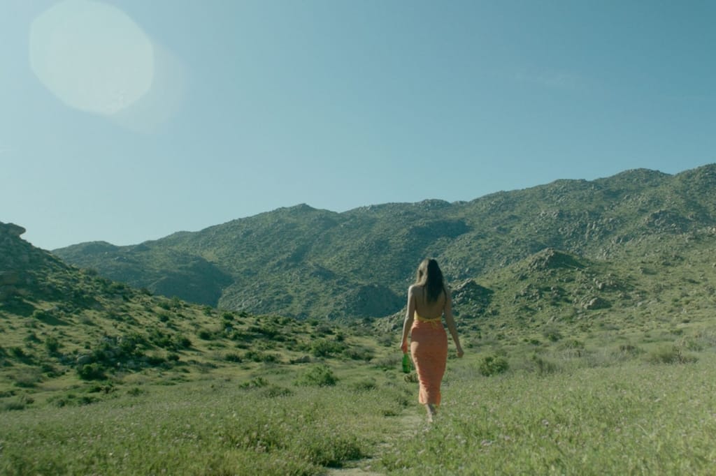 woman outside walking