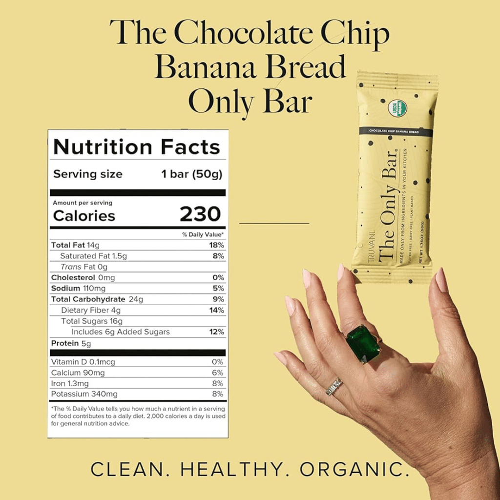 The Only Bar - Plant Based Snack Bar - Chocolate Chip Banana Bread - Image 3