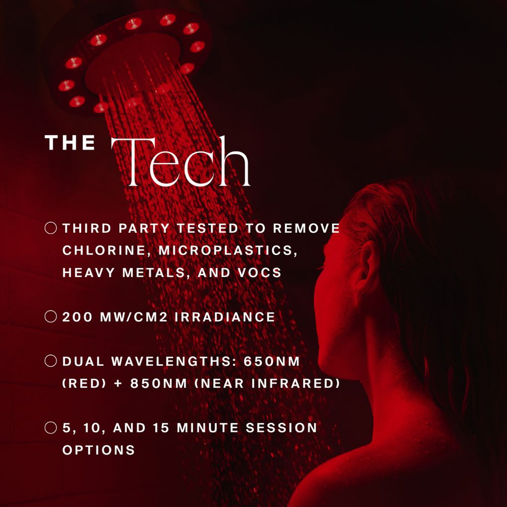 Red Light Showerhead Filter - Matte Chrome - Image 4