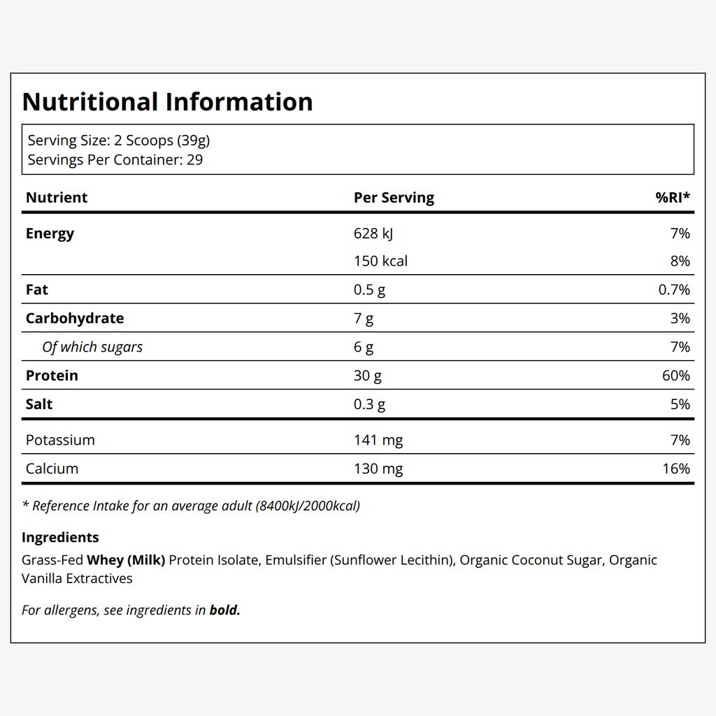 Whey Isolate Protein Powder - Vanilla - Image 2